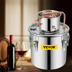 VEVOR Alcohol Still 9.6Gal/38L, Alcohol Distiller with Circulating Pump, Alcohol Still Copper Tube, Whiskey Distilling