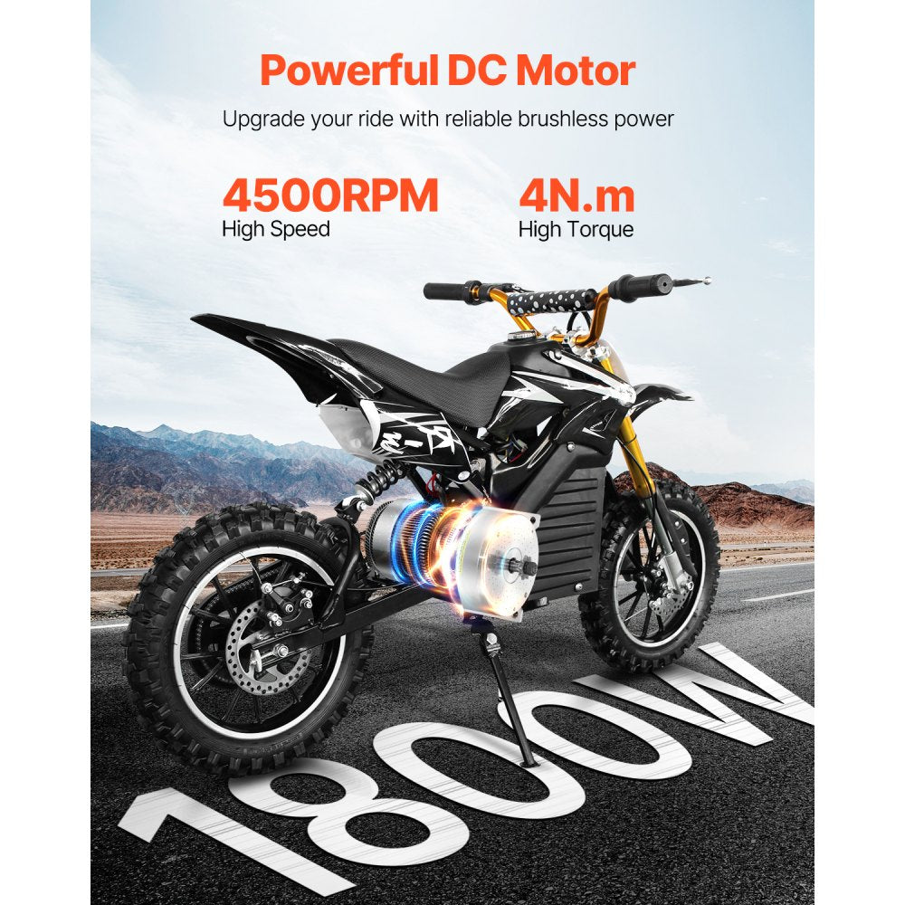 VEVOR 1800W Electric Brushless DC Motor Kit - 48V 4500rpm Motor with Upgraded Speed Controller and Throttle Grip Kit