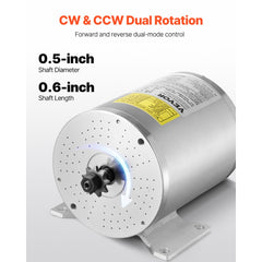 VEVOR 1800W Electric Brushless DC Motor Kit - 48V 4500rpm Motor with Upgraded Speed Controller and Throttle Grip Kit