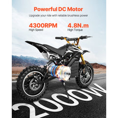 VEVOR 2000W Electric Brushless DC Motor Kit - 48V 4300rpm Motor with Upgraded Speed Controller and Throttle Grip Kit