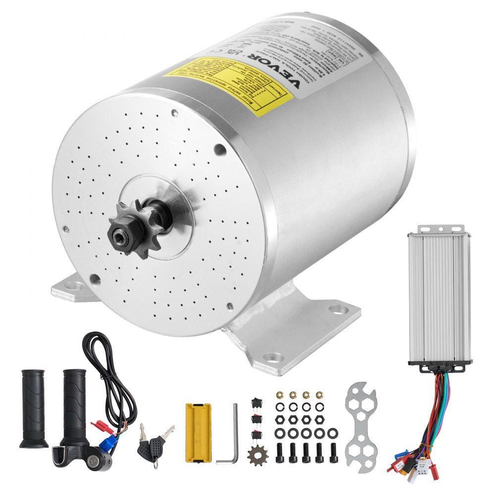 VEVOR 2000W Electric Brushless DC Motor Kit - 48V 4300rpm Motor with Upgraded Speed Controller and Throttle Grip Kit