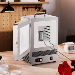 VEVOR Tabletop Kiln Melter, 1500W Electric Kiln, 2192℉ Max Temperature, Stainless Steel, Programmable Gold Melting