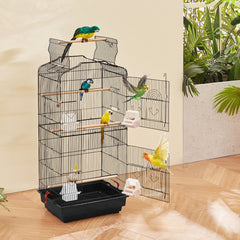 VEVOR 41-inch Open Top Large Parrot Bird Cage, Hanging Bird Cage for Parakeets Finches Canaries Lovebirds Cockatiels