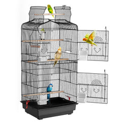 VEVOR 41-inch Open Top Large Parrot Bird Cage, Hanging Bird Cage for Parakeets Finches Canaries Lovebirds Cockatiels