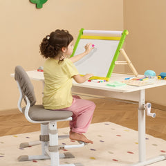 VEVOR Tabletop Art Easel for Kids, 3-in-1 Wooden Double-Sided Kid's Art Easel with Magnetic Whiteboard, Chalkboard