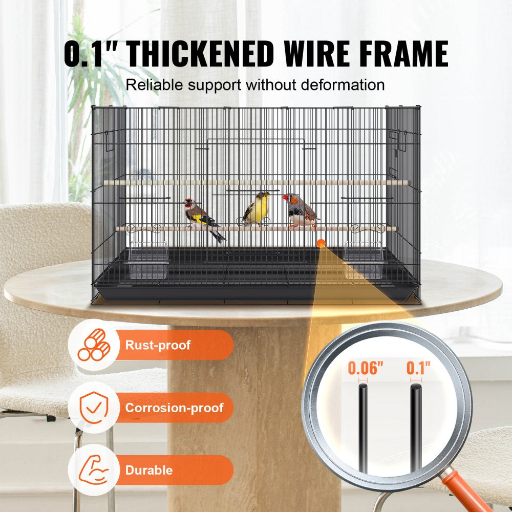 VEVOR 30 inch Bird Cage, Metal Large Parakeet Cages for Cockatiels Small Parrot Budgies Lovebirds Canaries, Pet Bird