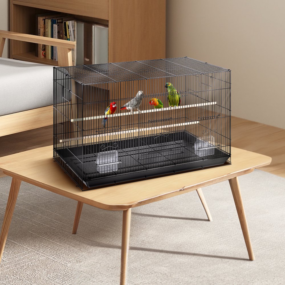 VEVOR 30 inch Bird Cage, Metal Large Parakeet Cages for Cockatiels Small Parrot Budgies Lovebirds Canaries, Pet Bird