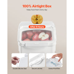 VEVOR Rice Storage Container, 4.5Gallon/20L x2 Capacity Large Dog Food Dispenser Bin, Kitchen Ingredient Grain Cereal