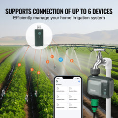 VEVOR WiFi Sprinkler Timer, Single Outlet, Smart Hose Faucet Water Timer with Brass Inlet, APP Control via 2.4Ghz WiFi
