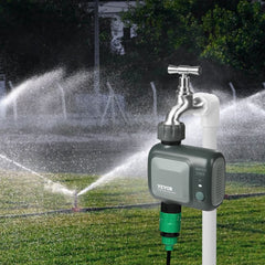 VEVOR WiFi Sprinkler Timer, Single Outlet, Smart Hose Faucet Water Timer with Brass Inlet, APP Control via 2.4Ghz WiFi