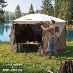 VEVOR Canopy Sidewalls, 5.67 x 4.85 ft, Canopy Tent Walls with Waterproof and Sunlight Protection, 1 Zippered Door & 2