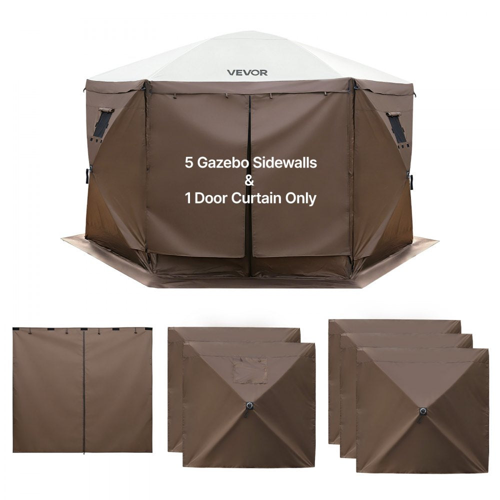 VEVOR Canopy Sidewalls, 5.67 x 4.85 ft, Canopy Tent Walls with Waterproof and Sunlight Protection, 1 Zippered Door & 2