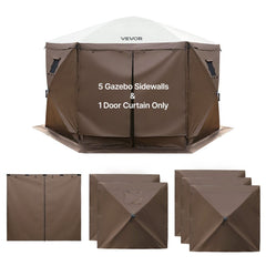 VEVOR Canopy Sidewalls, 5.67 x 4.85 ft, Canopy Tent Walls with Waterproof and Sunlight Protection, 1 Zippered Door & 2