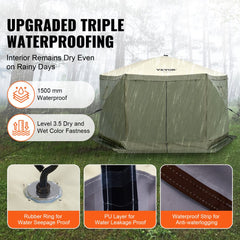 VEVOR Pop Up Gazebo Tent, Pop-Up Screen Tent 6 Sided Canopy Sun Shelter with 6 Removable Privacy Wind Cloths & Mesh