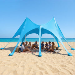 VEVOR Beach Tent Sun Shelter, UPF50+ Sun Protection, 9.2 ft Tall, 20 x 13 ft, Easy Pop Up Beach Canopy with Sandbags