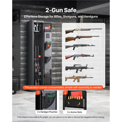 VEVOR 4 Gun Safe, Long Gun Cabinet for Rifles and Pistols, Quick Access Rifle Safe with 3 Ammo Slots and 2 Adjustable
