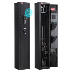 VEVOR Gun Safe, Heavy Duty Cold-Rolled Steel Fireproof Rifle Cabinet with Digital Keypad & Key, Large Long Gun Cabinet