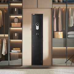 VEVOR Gun Safe, Heavy Duty Cold-Rolled Steel Fireproof Rifle Cabinet with Fingerprint, Digital Keypad & Key, Large Long