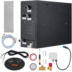 VEVOR Steam Shower Generator, 15 kW, Segmented Heating & Temperature Customization & 24h Timer Steam Bath Kit