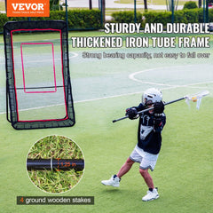 VEVOR Lacrosse Rebounder for Backyard, 4x7 Ft Volleyball Bounce Back Net, Pitchback Throwback Baseball Softball Return