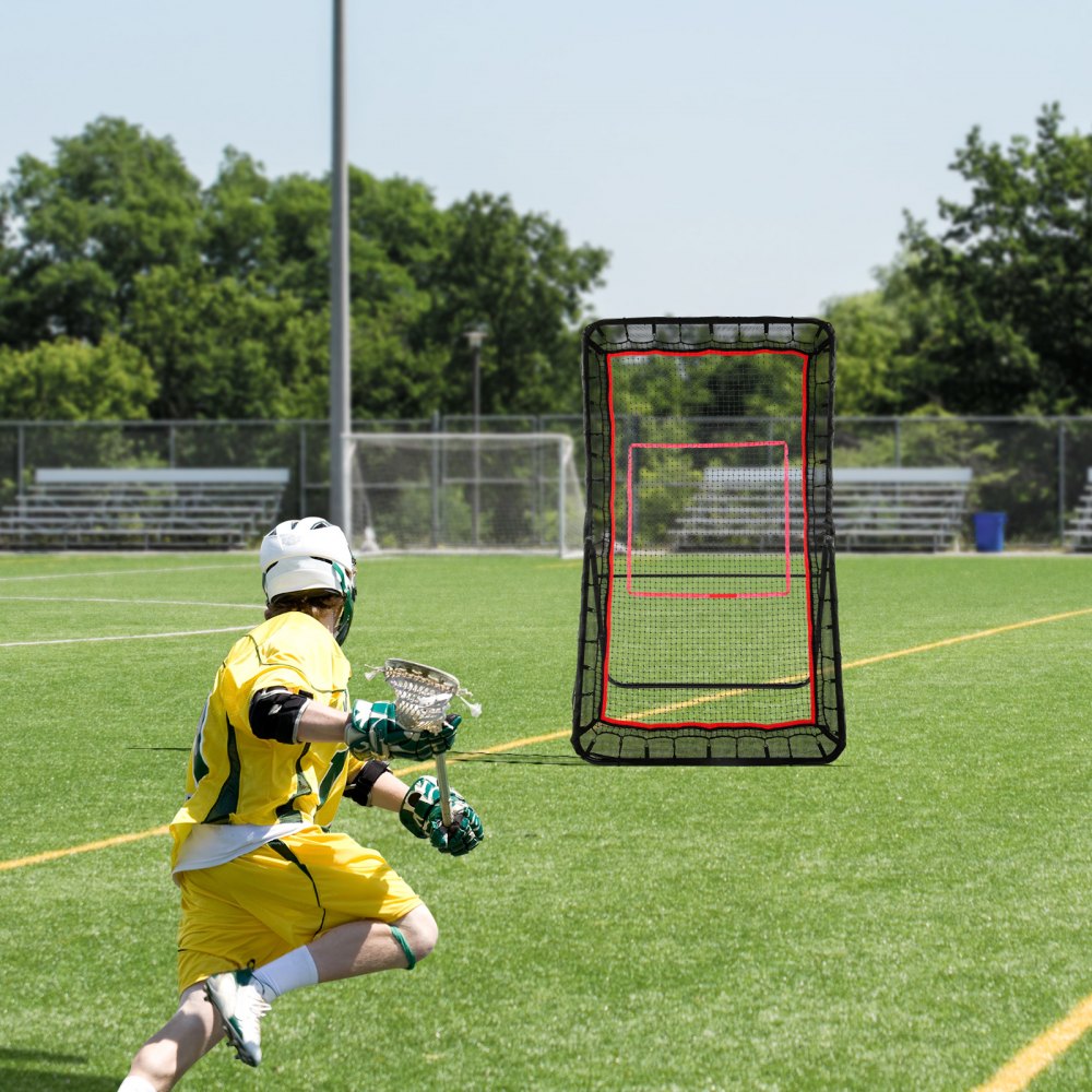 VEVOR Lacrosse Rebounder for Backyard, 4x7 Ft Volleyball Bounce Back Net, Pitchback Throwback Baseball Softball Return