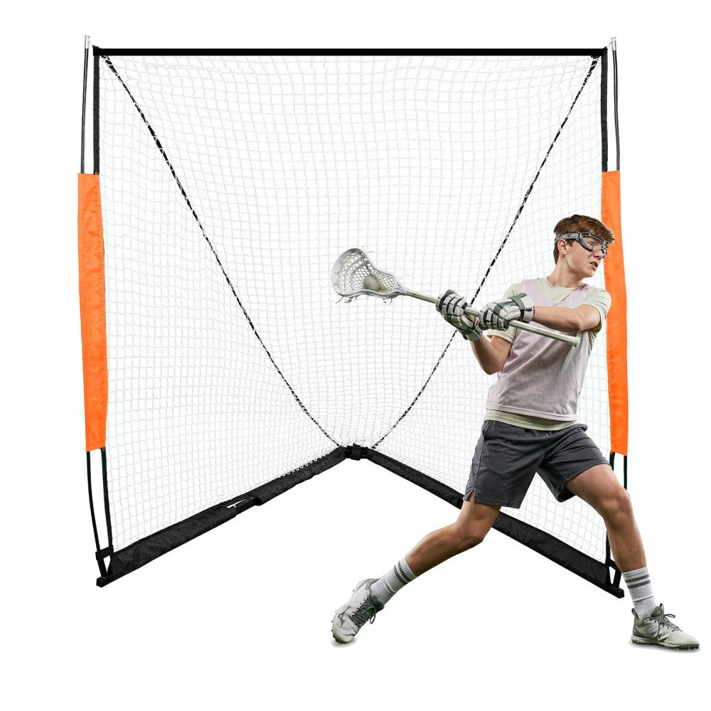 VEVOR Lacrosse Goal, 6' x 6' Lacrosse Net, Portable Lacrosse Goal with Carry Bag, Fiberglass Rod Backyard Lacrosse