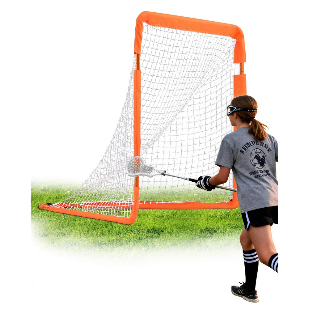 VEVOR Lacrosse Goal, 4' x 4' Small Kids Lacrosse Net, Folding Portable Lacrosse Goal with Carry Bag, Iron Frame