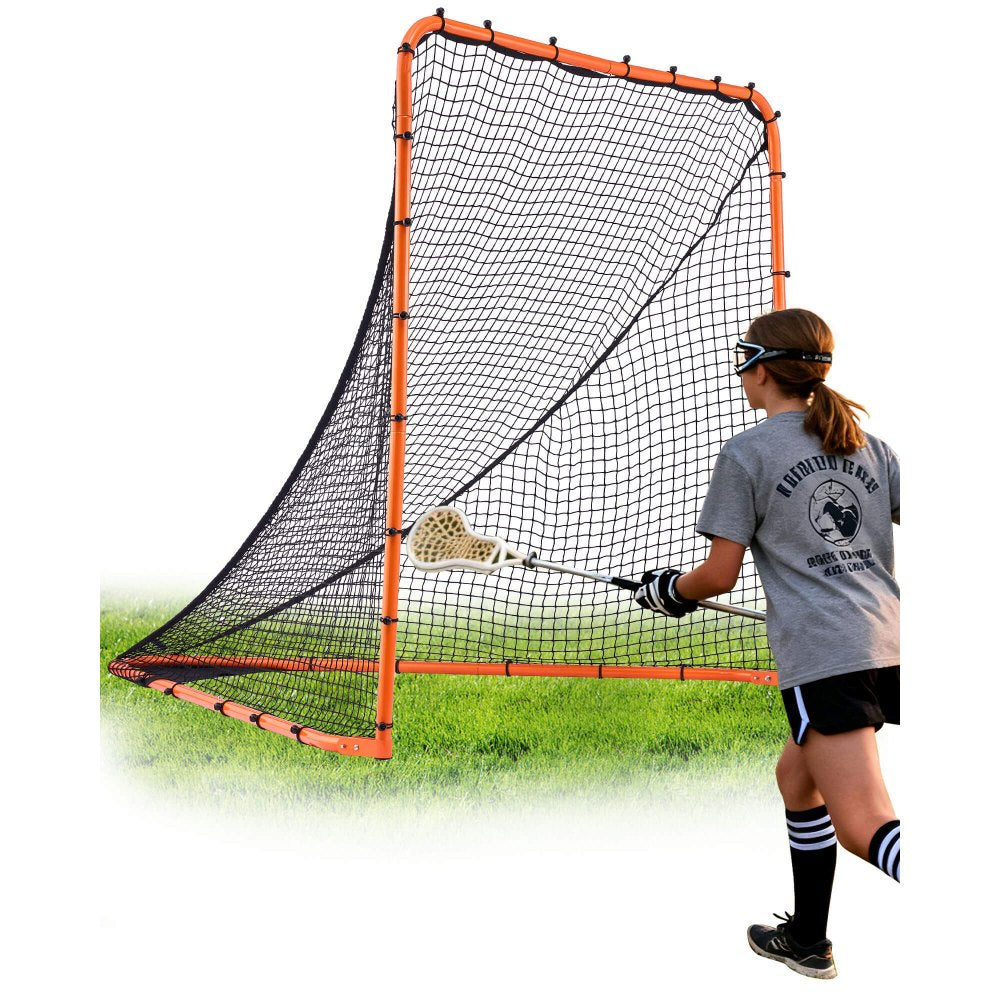 VEVOR Lacrosse Goal, 6' x 6' Lacrosse Net, Folding Portable Backyard Lacrosse Training Equipment, Steel Frame Training