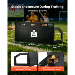 VEVOR Soccer Rebounder Board, 40"X16" Portable Soccer Wall with 2 Angles Rebound, Foldable HDPE Kickback Rebound Board
