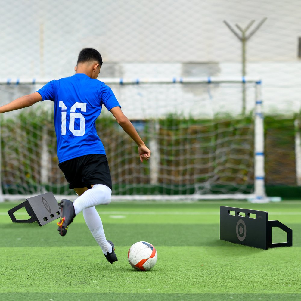 VEVOR Soccer Rebounder Board, 32"X12" Portable Soccer Wall with 2 Angles Rebound, Foldable HDPE Kickback Rebound Board