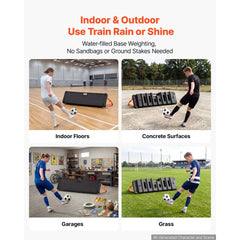 VEVOR Soccer Rebounder Board, 37.4 x 9.8 in Dual-Sided Soccer Rebound Wall, 4 Adjustable Angles, Portable