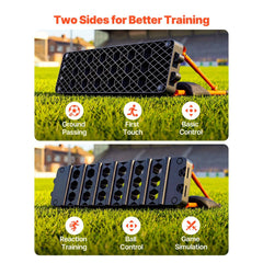 VEVOR Soccer Rebounder Board, 37.4 x 9.8 in Portable Soccer Rebound Wall, Dual Surface Sports Kick Back Trainer, 3