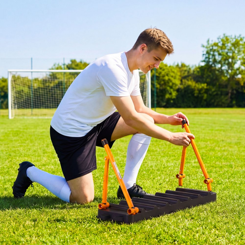 VEVOR Soccer Rebounder Board, 37.4 x 9.8 in Portable Soccer Rebound Wall, Dual Surface Sports Kick Back Trainer, 3