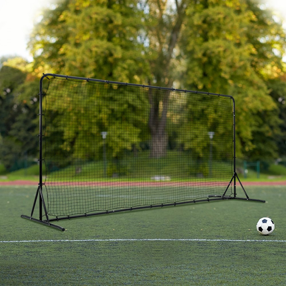 VEVOR Soccer Rebounder Net, 12x6FT Iron Soccer Training Equipment, Sports Football Training Gift with Portable Bag
