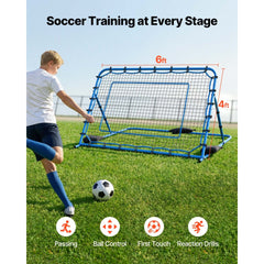 VEVOR Soccer Rebounder Net, Quick-Switch Angle Soccer Goal Rebounder for Control, Passing Practice, Heavy-Duty Iron