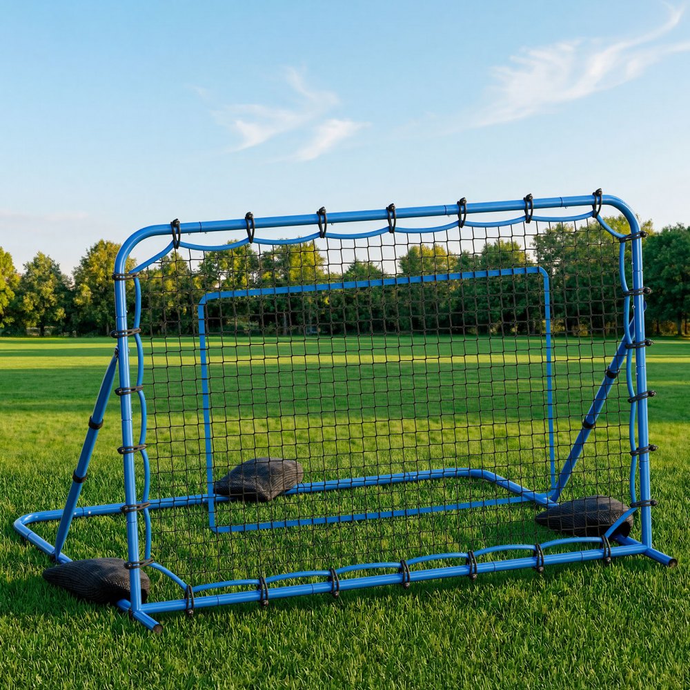 VEVOR Soccer Rebounder Net, Quick-Switch Angle Soccer Goal Rebounder for Control, Passing Practice, Heavy-Duty Iron