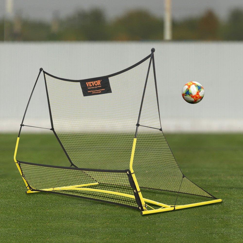 VEVOR Soccer Trainer, 2-IN-1 Portable Soccer Rebounder Net, 71"x40" Iron Soccer Practice Equipment, Sports Football