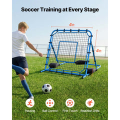 VEVOR Soccer Rebounder Net, Quick-Switch Angle Soccer Goal Rebounder for Control, Passing Practice, Heavy-Duty Iron