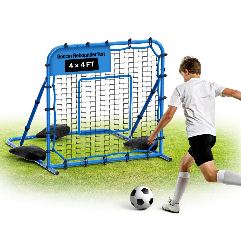 VEVOR Soccer Rebounder Net, Quick-Switch Angle Soccer Goal Rebounder for Control, Passing Practice, Heavy-Duty Iron