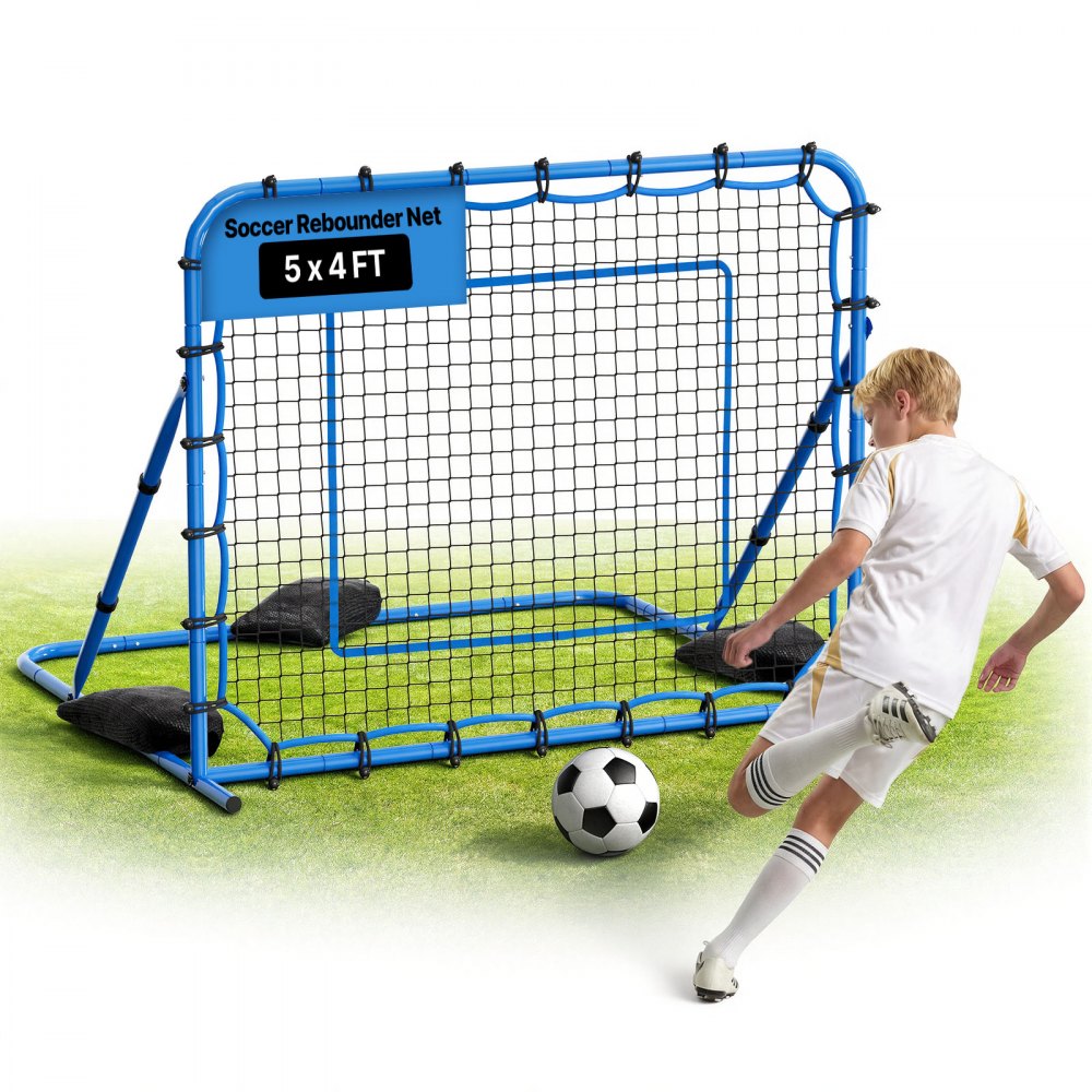 VEVOR Soccer Rebounder Net, Quick-Switch Angle Soccer Goal Rebounder for Control, Passing Practice, Heavy-Duty Iron