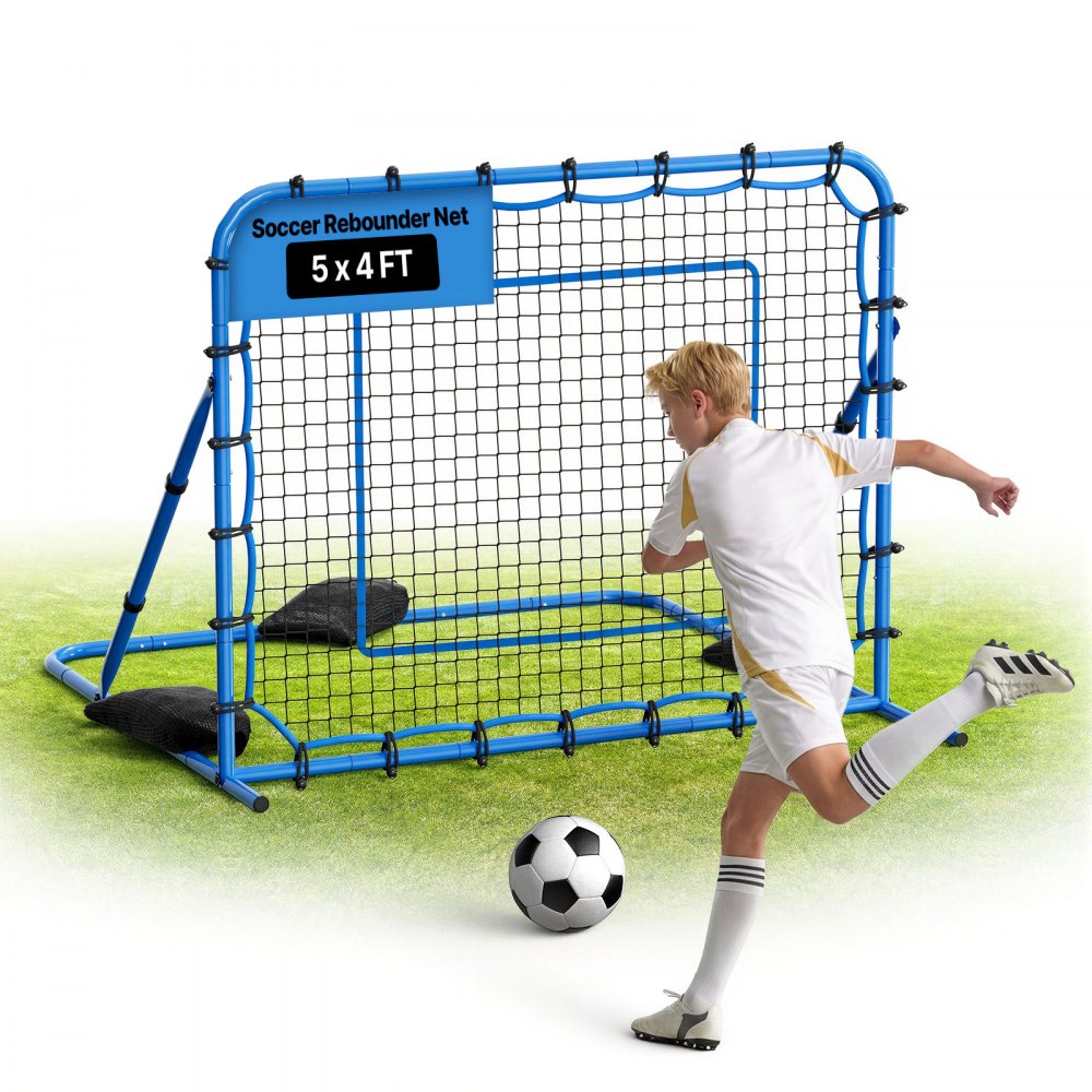 VEVOR Soccer Rebounder Net, Quick-Switch Angle Soccer Goal Rebounder for Control, Passing Practice, Heavy-Duty Iron