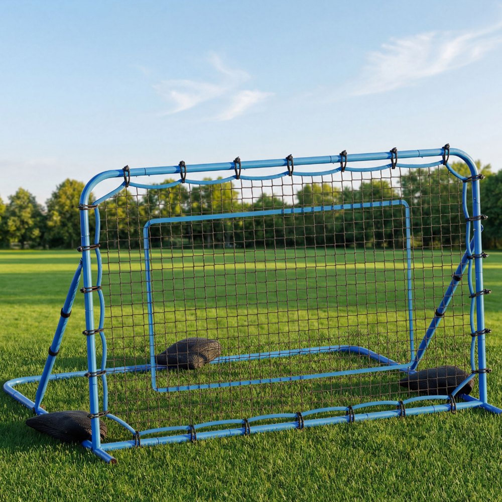 VEVOR Soccer Rebounder Net, Quick-Switch Angle Soccer Goal Rebounder for Control, Passing Practice, Heavy-Duty Iron
