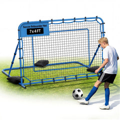 VEVOR Soccer Rebounder Net, Quick-Switch Angle Soccer Goal Rebounder for Control, Passing Practice, Heavy-Duty Iron