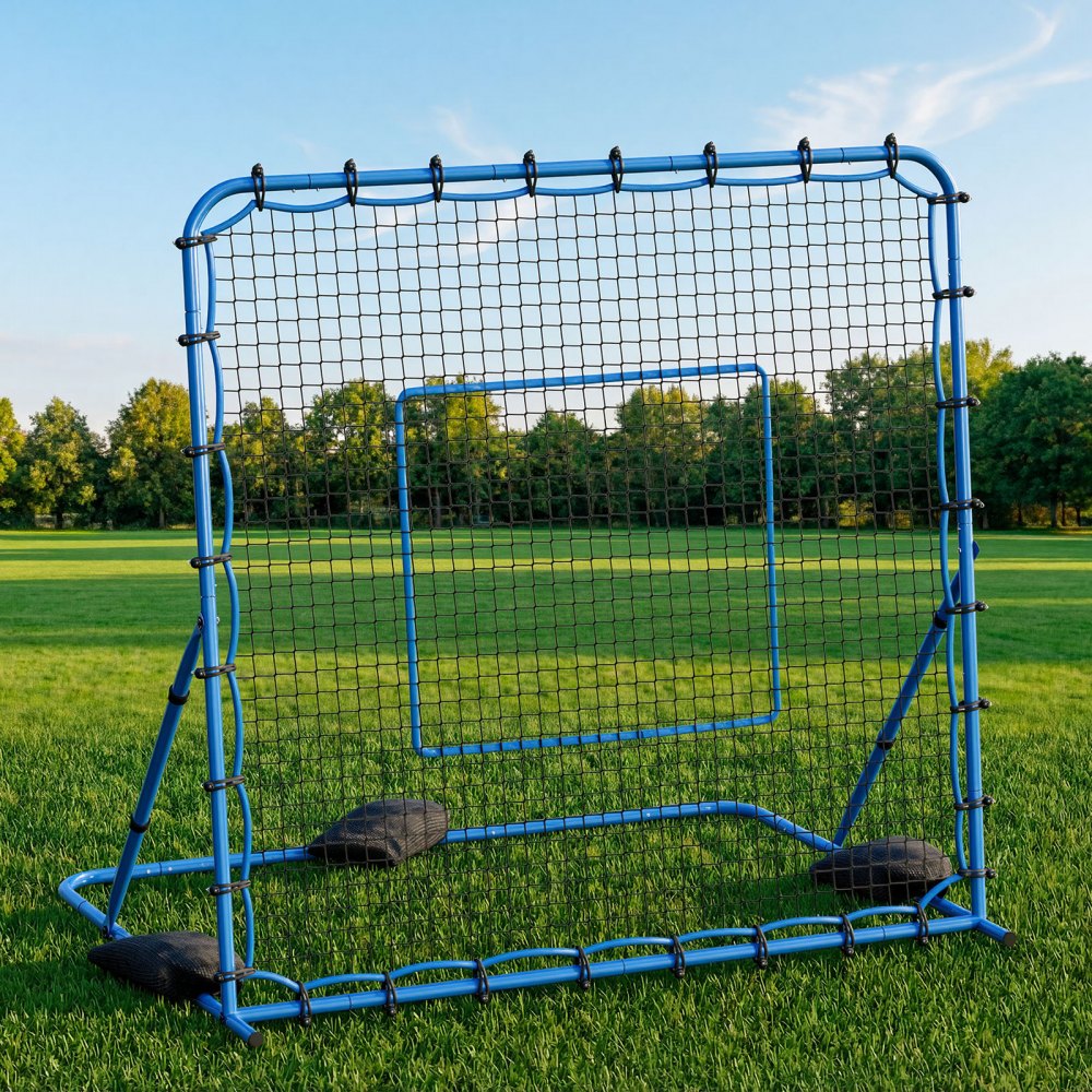 VEVOR Soccer Rebounder Net, Quick-Switch Angle Soccer Goal Rebounder for Control, Passing Practice, Heavy-Duty Iron