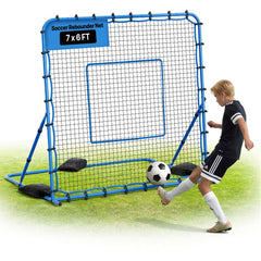 VEVOR Soccer Rebounder Net, Quick-Switch Angle Soccer Goal Rebounder for Control, Passing Practice, Heavy-Duty Iron