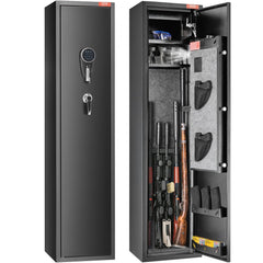 VEVOR 7-8 Rifles Gun Safe, Rifle Safe with Digital Keypad & Lock, Gun Storage Cabinet with Built-in Storage Locker