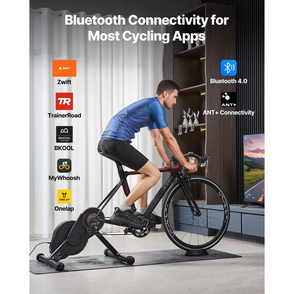 VEVOR Bike Trainer, 1-13 Level, 26-29 in & 700C Wheels, Smart Bicycle Stationary Stand for Indoor Exercise Riding with