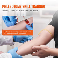 VEVOR Phlebotomy Practice Kit, IV Venipuncture Intravenous Training Kit, High Simulation IV Practice Arm Kit with