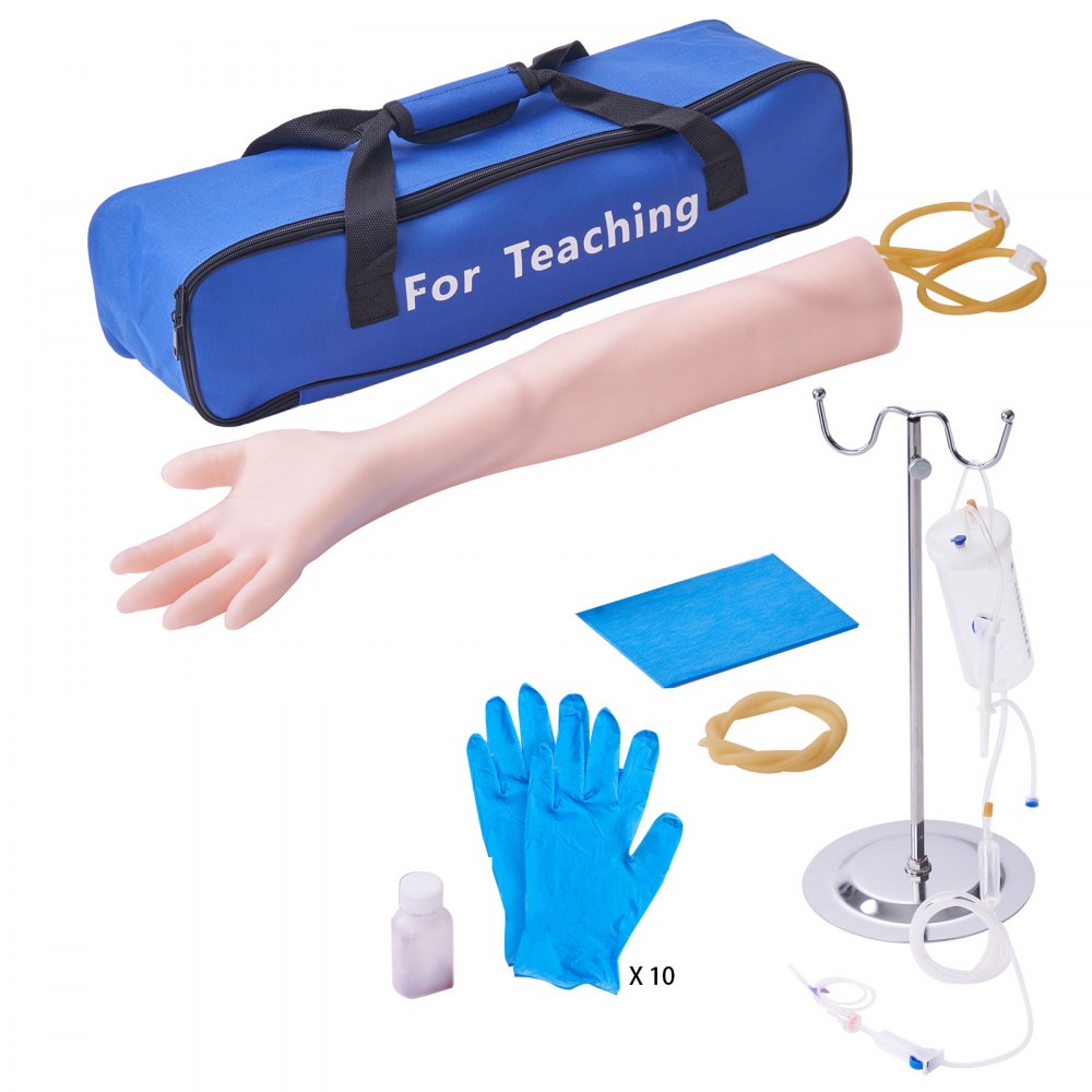 VEVOR Phlebotomy Practice Kit, IV Venipuncture Intravenous Training Kit, High Simulation IV Practice Arm Kit with