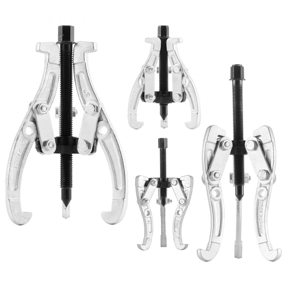 VEVOR Gear Puller Set, 3 in/4 in/6 in/8 in 3 Jaw Bearing Puller with Reversible Jaws, 2 Jaw/3 Jaw Pulley Puller Tool, 4